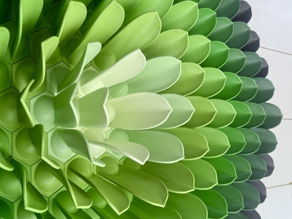 Succulent 3D Wall Art detail
